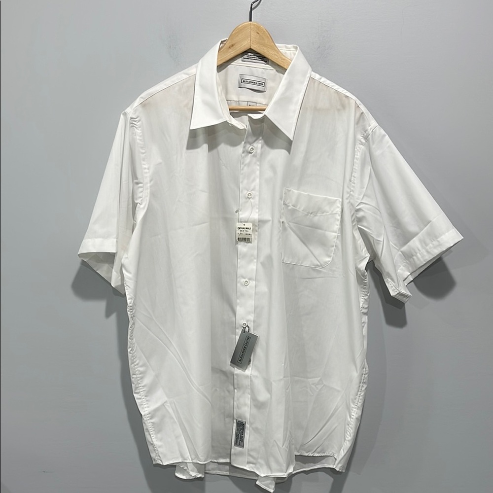Alexander Lloyd big and tall man size 19 short sleeve shirt white NEW
